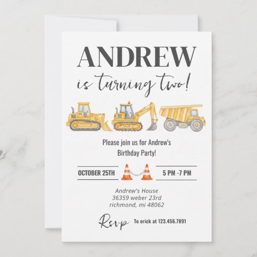 Invitation Anniversaire de construction simple et moderne per (Devant)