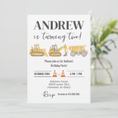 Invitation Anniversaire de construction simple et moderne per (Debout devant)