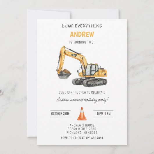 Invitation Anniversaire de construction simple et moderne per (Devant)