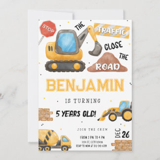 Invitation Anniversaire de construction Truck Part