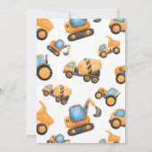 Invitation Anniversaire de construction Truck Part (Dos)