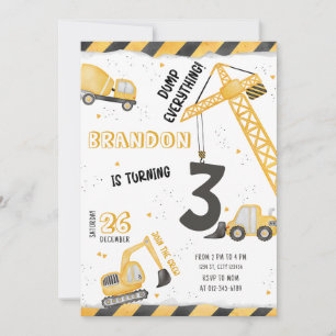 Invitation Anniversaire de construction Truck Part