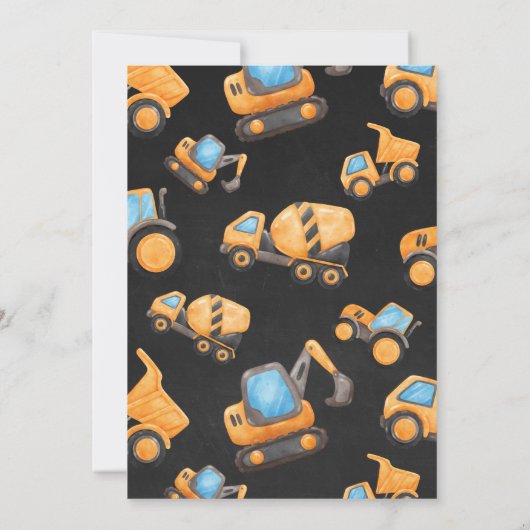 Invitation Anniversaire de construction Truck Part (Dos)