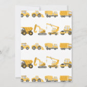 Invitation Anniversaire de construction Truck Part (Dos)