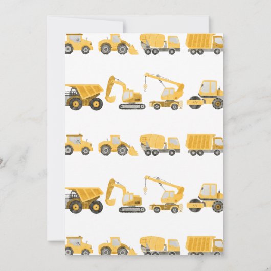 Invitation Anniversaire de construction Truck Part (Dos)