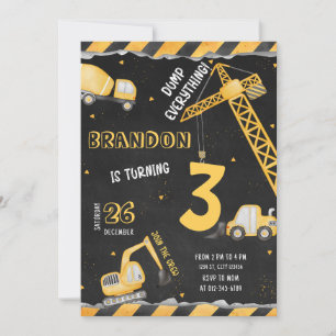 Invitation Anniversaire de construction Truck Part