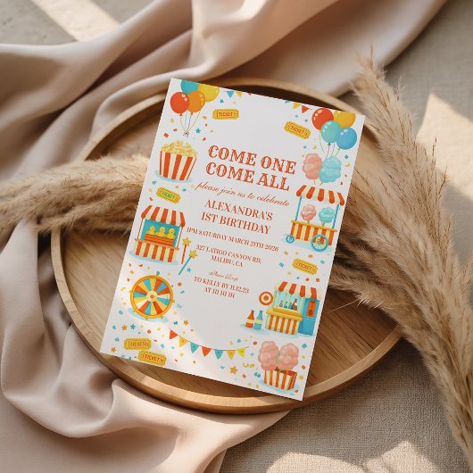 Invitation Anniversaire de conte de carnaval classique