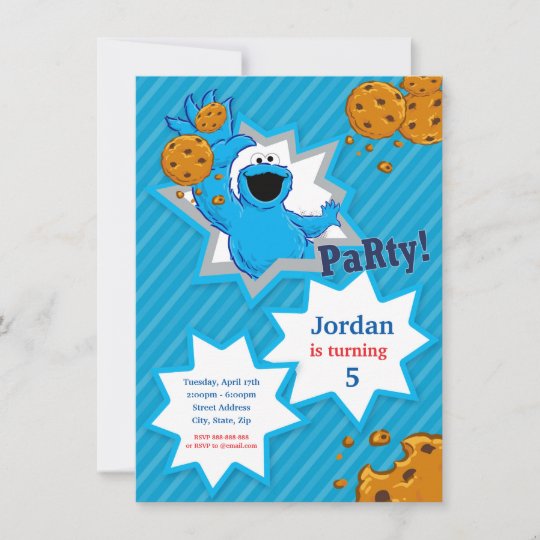 Invitation Anniversaire De Cookie Monster Zazzle Be