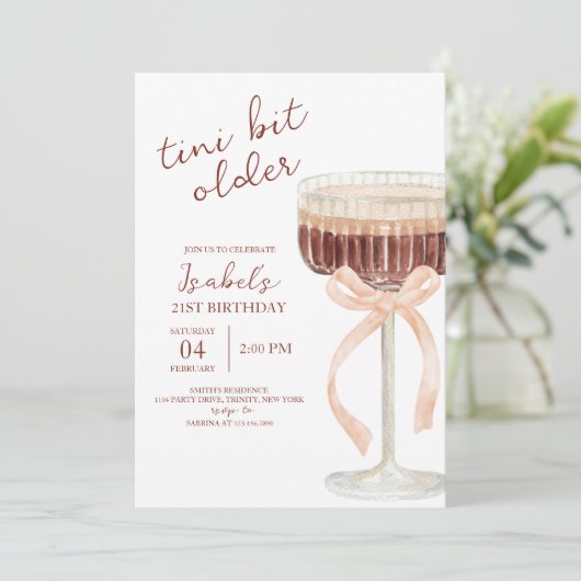 Invitation Anniversaire de Coquette Martini (Debout devant)