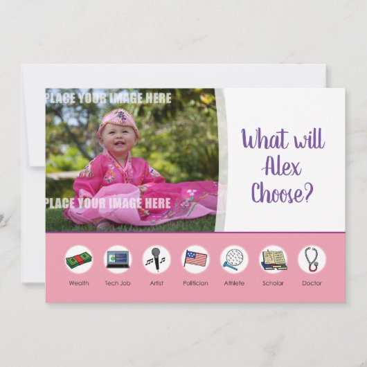 Invitation Anniversaire de Coréen de Doljabi Doljanchi Dol ęr (Devant)