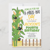 Invitation Anniversaire de Corn Maze Boy (Devant)