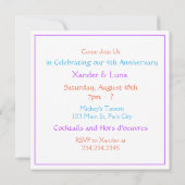 Invitation Anniversaire de couple lesbien (Dos)