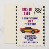 Invitation Anniversaire de course  (Devant / Derrière)