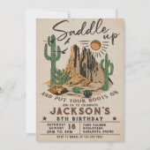 Invitation Anniversaire de Cow-Boy de Rodéo Occidental Saddle (Devant)