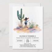 Invitation Anniversaire de Cowboy Cute Custom (Devant)