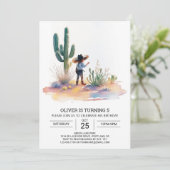 Invitation Anniversaire de Cowboy Cute Custom (Debout devant)