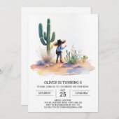 Invitation Anniversaire de Cowboy Cute Custom (Devant / Derrière)