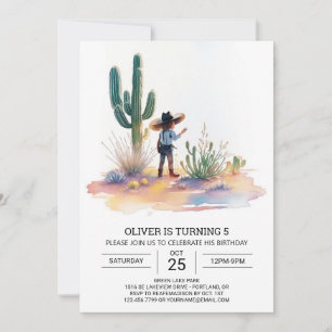 Invitation Anniversaire de Cowboy Cute Custom