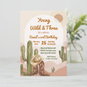 Invitation Anniversaire de Cowboy Young Wild et Three Desert (Debout devant)
