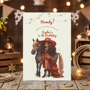 Invitation Anniversaire de cowgirl de Far West
