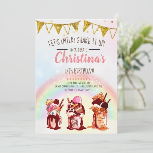 Invitation Anniversaire de Crazy Milkshake (Debout devant)