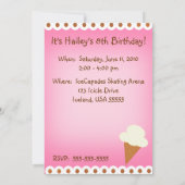 Invitation Anniversaire de crème glacée à double t (Dos)