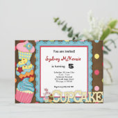 Invitation Anniversaire de Cupcake (Debout devant)