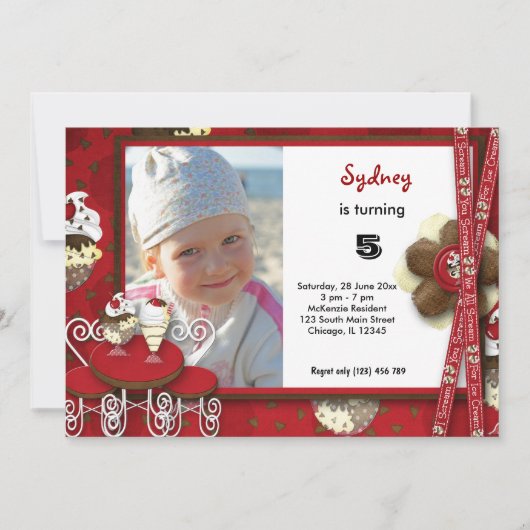 Invitation Anniversaire de Cupcake (Devant)