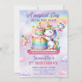 Invitation Anniversaire de Cute Unicorn (Dos)