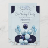 Invitation Anniversaire de Cyan Balloons (Devant / Derrière)