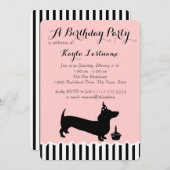 Invitation Anniversaire de Dachshund (Devant / Derrière)