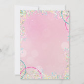 Invitation Anniversaire de danse avec des sequins roses et pa (Dos)