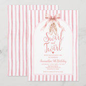 Invitation Anniversaire de danseuse classique en tutu rose av (Devant / Derrière)