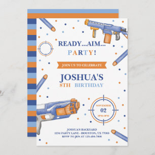 Invitation Anniversaire de Dart Gun