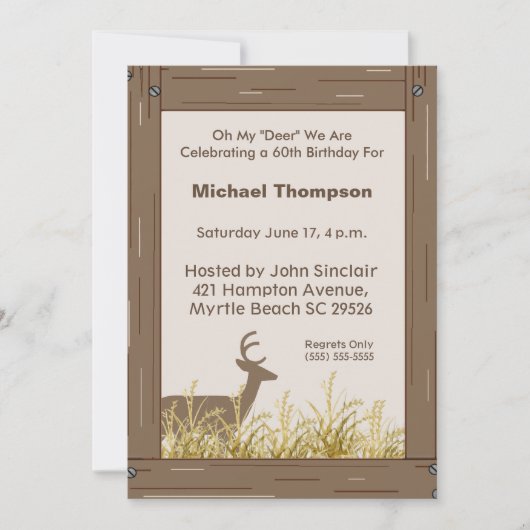Invitation Anniversaire de Deer Hunter (Devant)