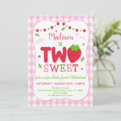 Invitation Anniversaire de deux fraises sucrées (Debout devant)