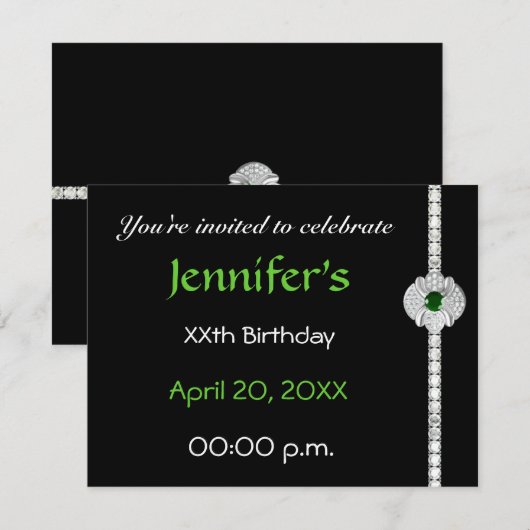 Invitation Anniversaire de diamant (Devant / Derrière)