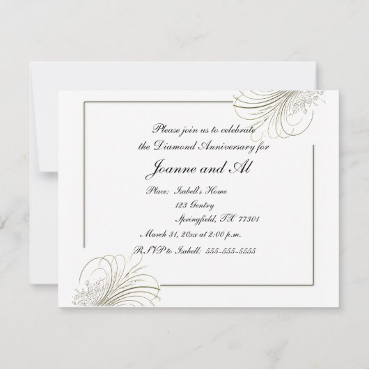 Invitation Anniversaire de diamant (Dos)