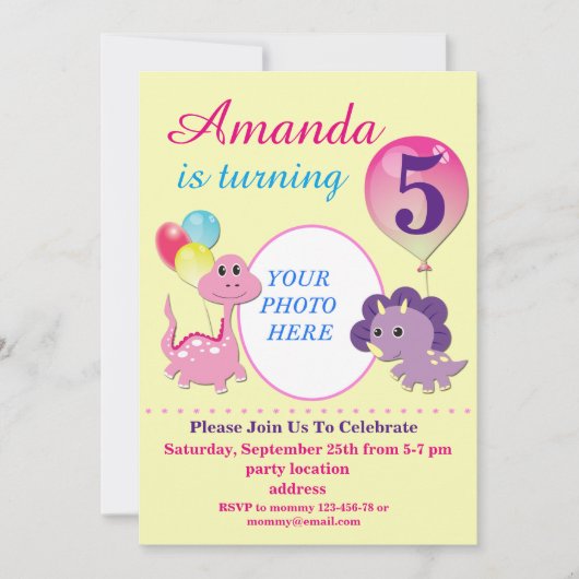 Invitation anniversaire de Dino (Devant)