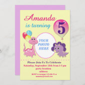 Invitation anniversaire de Dino (Devant / Derrière)