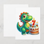 Invitation Anniversaire de Dino 7 ans (Devant / Derrière)