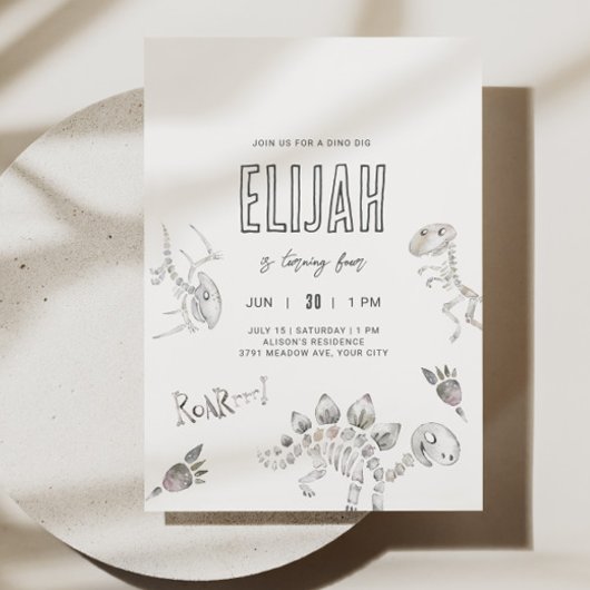 Invitation Anniversaire de Dino Dig