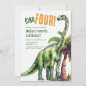 Invitation Anniversaire de Dino Four Dinosaur (Devant)