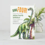 Invitation Anniversaire de Dino Four Dinosaur (Debout devant)
