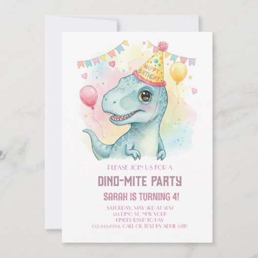 INVITATION ANNIVERSAIRE DE DINO-MITE (Devant)