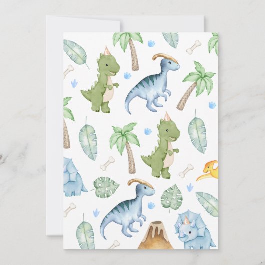 Invitation Anniversaire de Dinosaur (Dos)