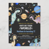 Invitation Anniversaire de Dinosaur (Devant / Derrière)