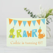 Invitation Anniversaire de Dinosaur (Debout devant)