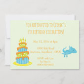 Invitation Anniversaire de Dinosaur (Dos)