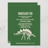 Invitation Anniversaire de Dinosaur (Devant / Derrière)